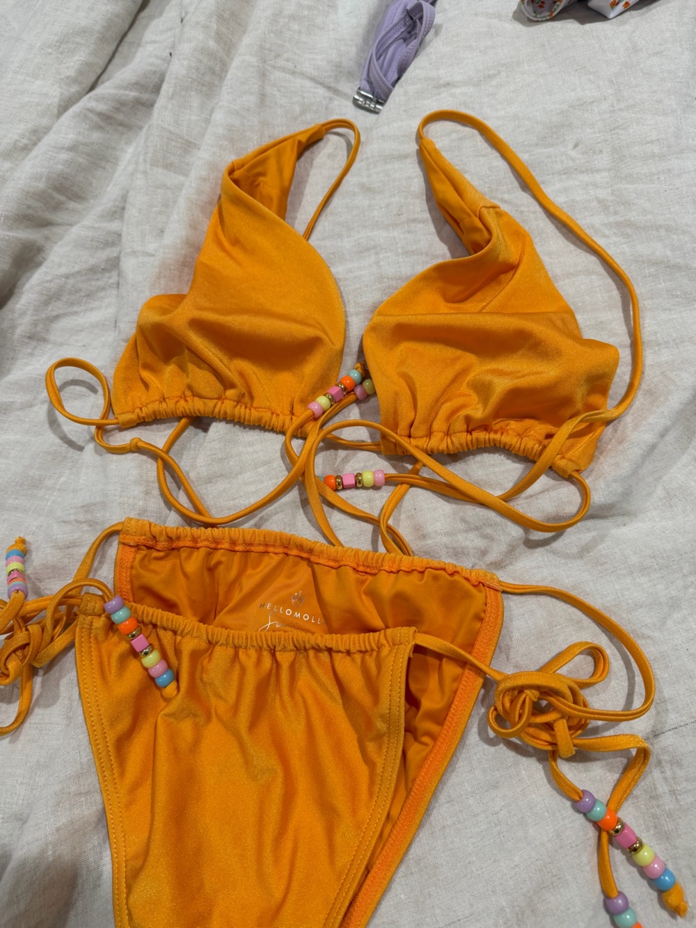 Hello Molly Vibrant Orange Bikini Top